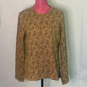 Saks Fifth Avenue Essential Fit leopard print long sleeve cotton tee in Size XL